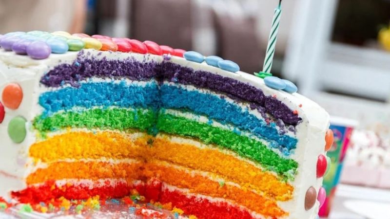 gateau d'anniversaire multicolor enfant
